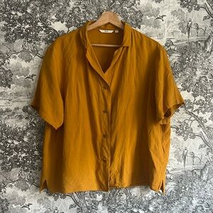 Linen Blend Button Down Top